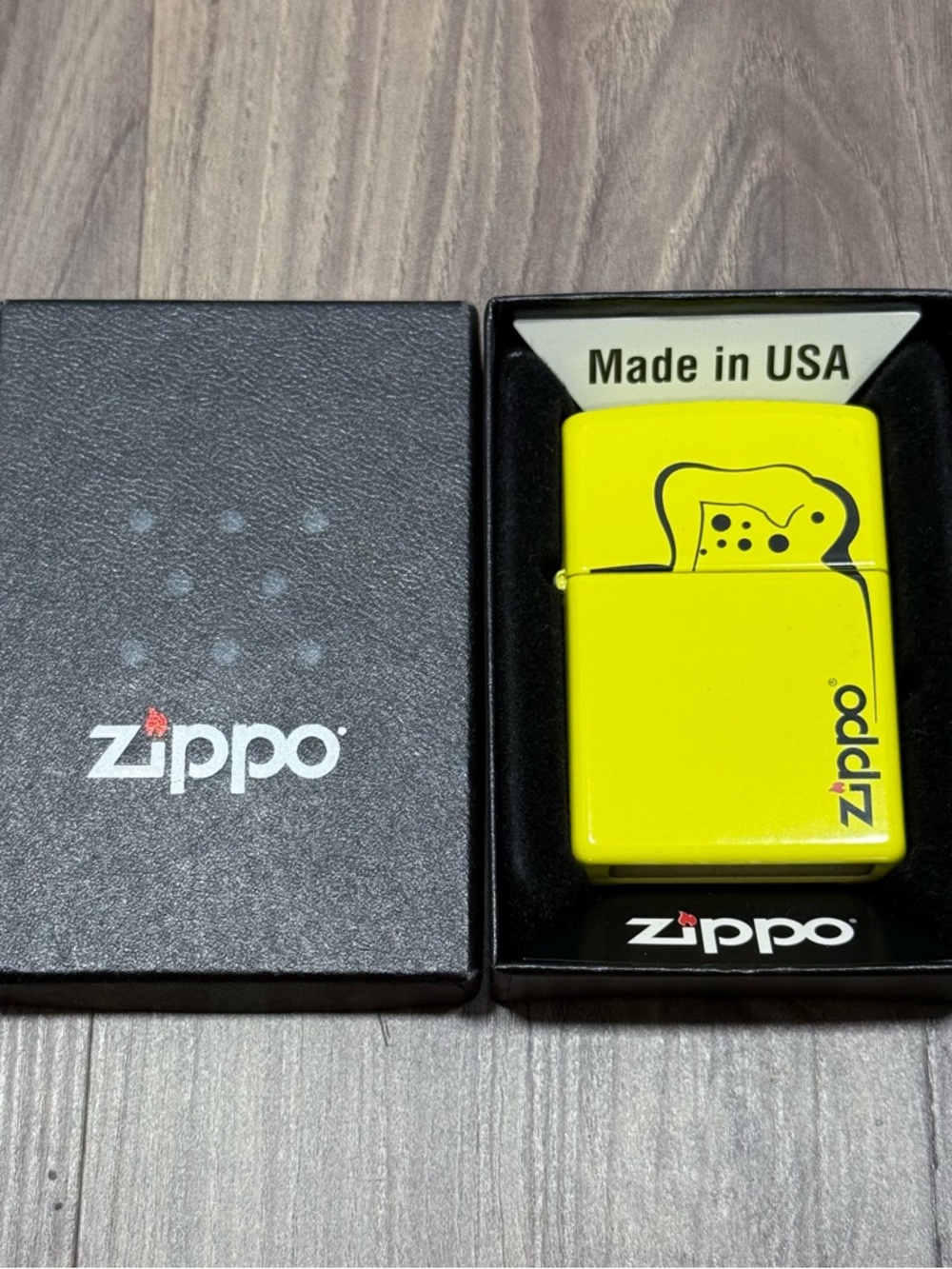 NEW Rare Zippo BLU Butane Lighter - Vibrant Yellow - Unfired & Complete in box